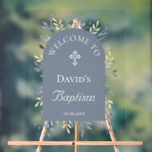 Baptism blue foliage clear welcome sign acrylschild (Neutral)