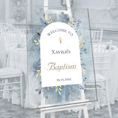 Baptism blue foliage clear welcome sign acrylschild