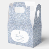 Baptism Blue White Pattern Script Boy Christening  Geschenkschachtel (Geöffnet)