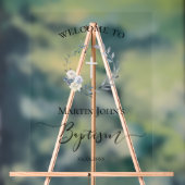 Baptism blue wreath welcome sign acrylschild (Neutral)