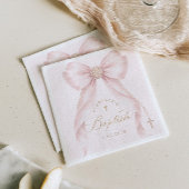 Baptism Blush Pink Bow Pearls Serviette