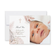Baptism boho Aquarellfarben Rose danke Karte