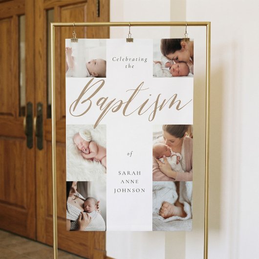 Baptism Celebration Photo Collage Party Keepsake  Banner