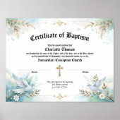 Baptism Certificate Religious Keepsake Poster (Vorne)