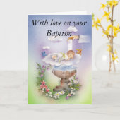Baptism Christening baby Karte (Gelbe Blume)