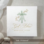 Baptism Communion Gold God Bless Bow Cross Serviette