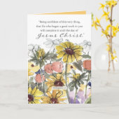 Baptism Congratulations Scripture Philippians Karte (Gelbe Blume)