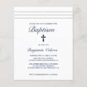 BAPTISM Elegant gestreifte graue Marine Cross Budg (Vorderseite)