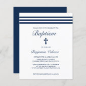 BAPTISM Elegante gestreifte Marine Blue Cross Budg (Vorne/Hinten)