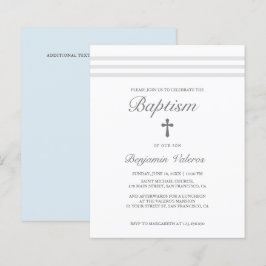 BAPTISM Elegantes gestreiftes graues blaues Kreuz-