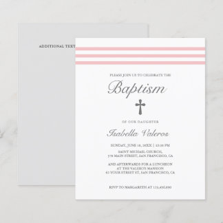 BAPTISM Elegantes gestreiftes pastellrosa graues K