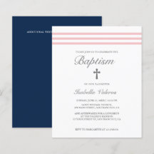 BAPTISM Elegantes gestreiftes pastellrosa Marinekr