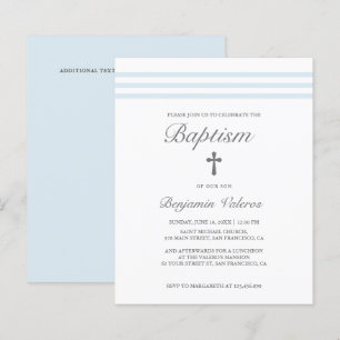 BAPTISM Elegantes gestricktes pastellblaues Kreuz