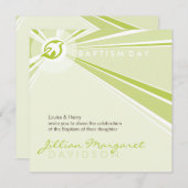 BAPTISM ERSUCHT :: moderne Taube 7SQ Einladung (Vorne/Hinten)