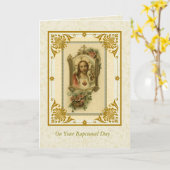 BAPTISM ERWACHSENES Herz Jesu mit Lamm Karte (Gelbe Blume)