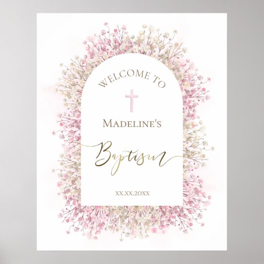 Baptism floral welcome poster (Vorne)