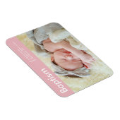 Baptism For Her Modern Minimalist Custom Foto Magnet (Rechte Seite)