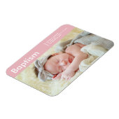 Baptism For Her Modern Minimalist Custom Foto Magnet (Linke Seite)