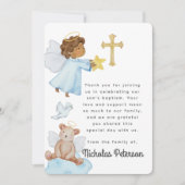 Baptism For Him Watercolor Angels and Cross Dankeskarte (Vorderseite)