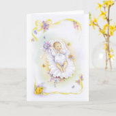 Baptism Girl Karte (Gelbe Blume)