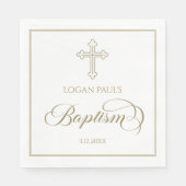 Baptism Gold and white napkin Serviette (Vorderseite)