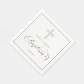 Baptism Gold and white napkin Serviette (Ecke)