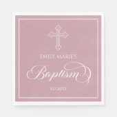 Baptism Gold boho Mauve modern napkin Serviette (Vorderseite)