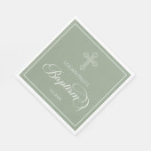Baptism Gold boho sage modern napkin Serviette (Ecke)