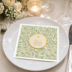 Baptism Green Leaves Falsche Goldweide Morris Zwei Serviette