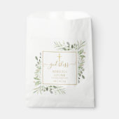 Baptism Greenery Gold Script Geschenktütchen (Vorderseite)