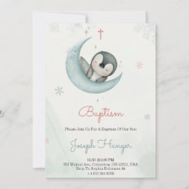 Baptism invitation in cute animal pastel theme  einladung