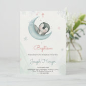 Baptism invitation in cute animal pastel theme  einladung (Stehend Vorderseite)
