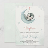 Baptism invitation in cute animal pastel theme  einladung (Vorne/Hinten)