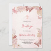 Baptism invitation with floral design einladung (Vorderseite)