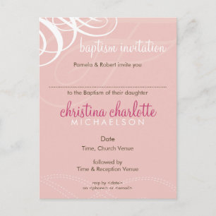 BAPTISM INVITE: Designervogue 1 Einladungspostkarte