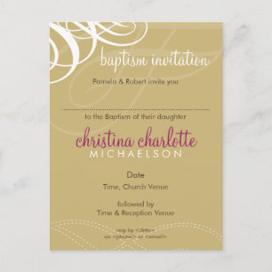 BAPTISM INVITE: Designervogue 5 Einladungspostkarte