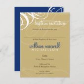 BAPTISM INVITE: Designervogue 7 Einladungspostkarte (Vorne/Hinten)