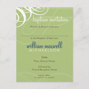 BAPTISM INVITE: Designervogue 8 Einladungspostkarte