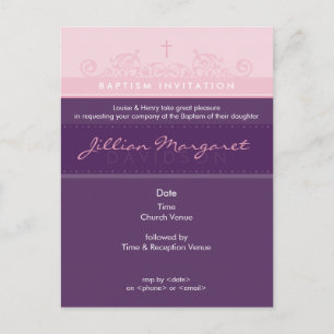 BAPTISM INVITE: elegant 2 Einladungspostkarte