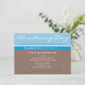 BAPTISM INVITE Moderne, einfache Groovy Blue Mocha Einladung (Stehend Vorderseite)