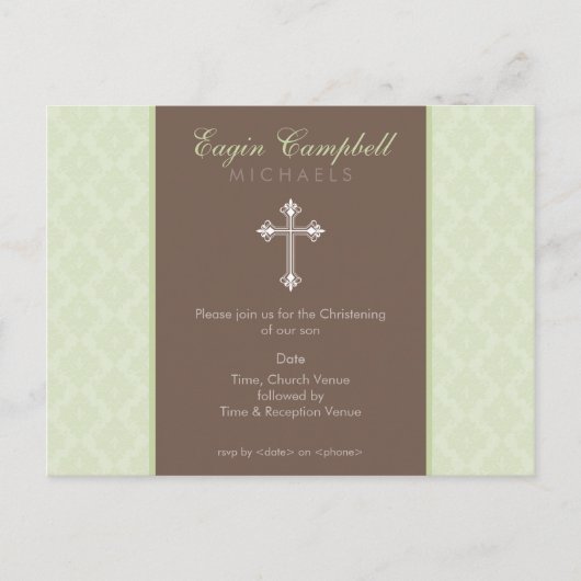 BAPTISM INVITE: oh so schön 3 Einladungspostkarte (Vorderseite)