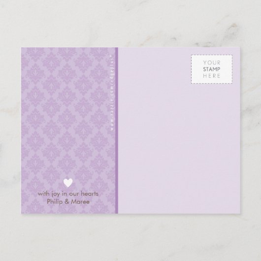 BAPTISM INVITE: oh so schön 7 Einladungspostkarte (Rückseite)