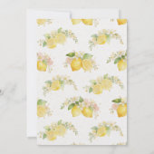 Baptism Mediterranean Wreath with Floral and Lemon Einladung (Rückseite)