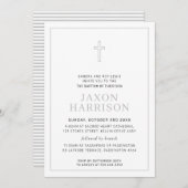 BAPTISM moderne minimale Kreuzung einfach, weich g Einladung (Vorne/Hinten)