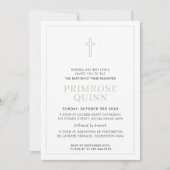 BAPTISM Moderner Minimalkreuz Einladung (Vorderseite)