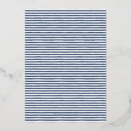 BAPTISM modernes, elegantes, kreuzmarinebasiertes Folieneinladung (Rückseite)