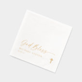 Baptism Napkins Simple Modern Gold Cross Servietten Mit Folie (Links)