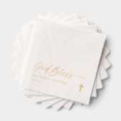 Baptism Napkins Simple Modern Gold Cross Servietten Mit Folie (Insitu (Gestapelt))