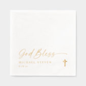 Baptism Napkins Simple Modern Gold Cross Servietten Mit Folie (Vorderseite)