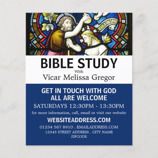 Baptism of Jesus, Christian Bible Class Advert Flyer (Vorne)
